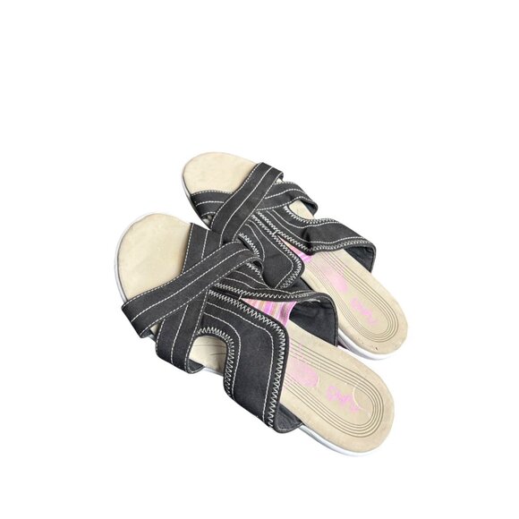 Ryka Black Athletic Slide Sandals With Pink Sole Womens Size 9 - Picture 1 of 7